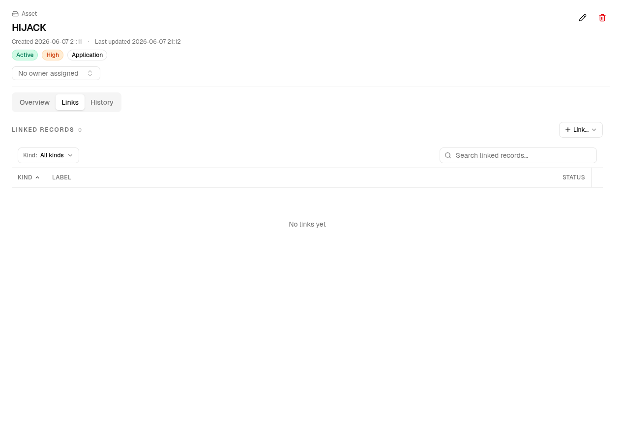 Assets — See and add linked records