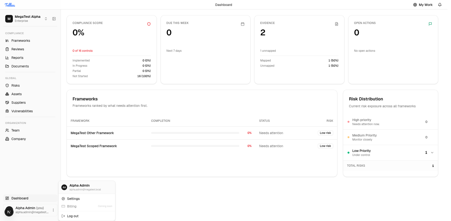 Getting Started — Open your account menu
