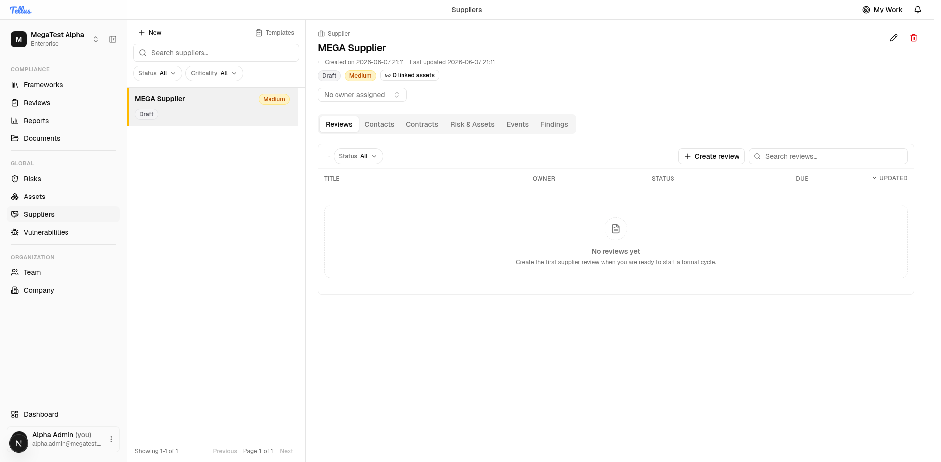 Suppliers — Open the supplier register
