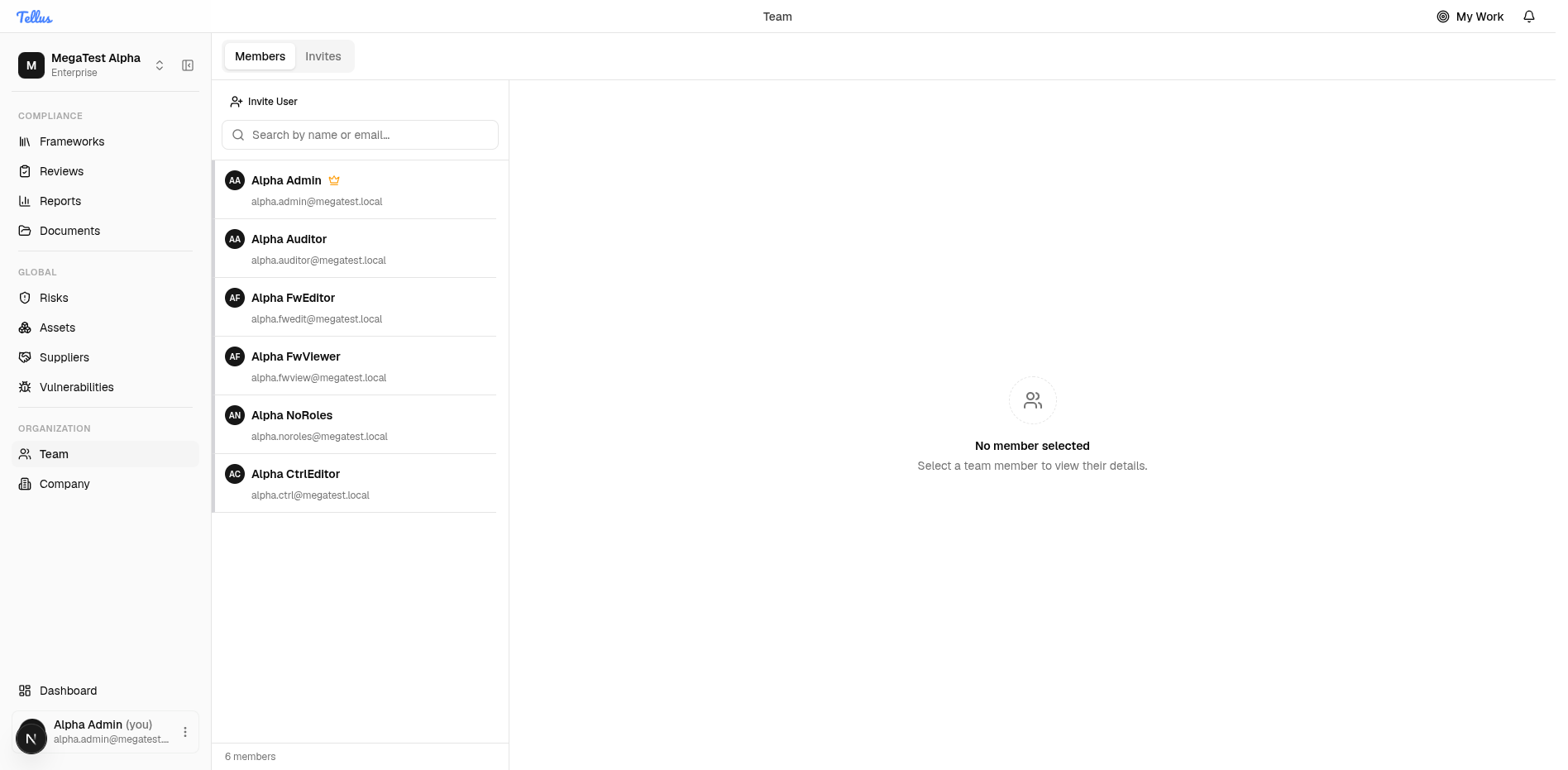 Team & Company Settings — Open the team members list